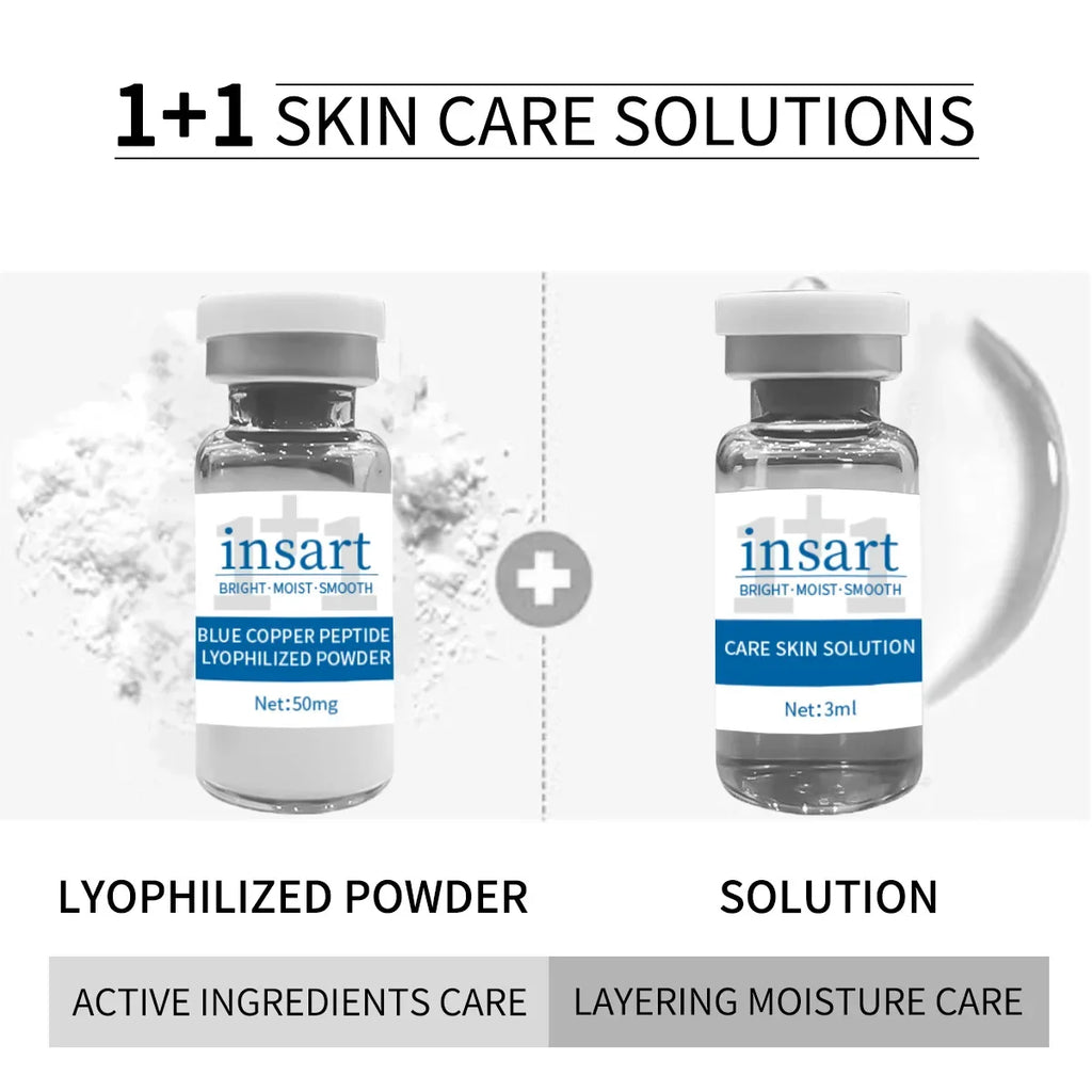 Blue Copper Peptide Lyophilized Powder Set Moisturzing Whitening Face Serum Anti Wrinkle Smooth Tender SkinCare Brighten Essence