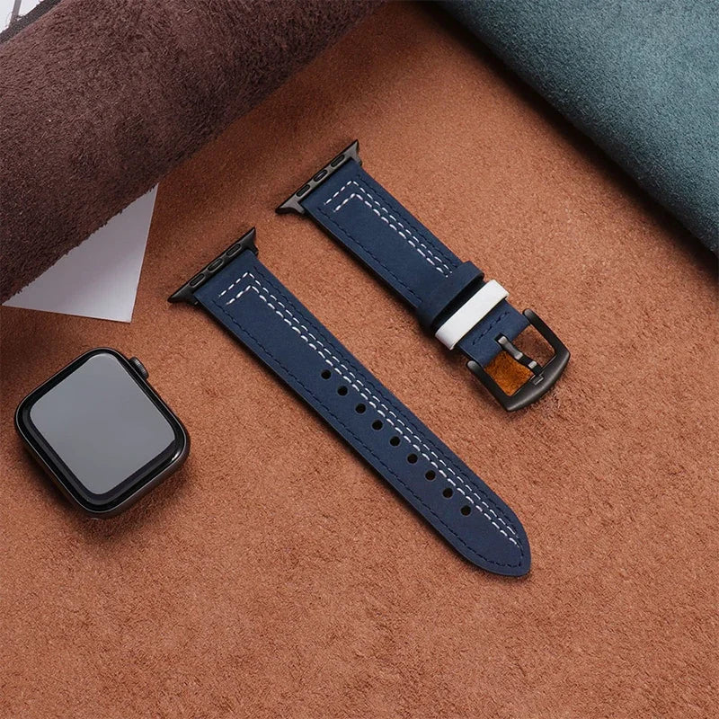 Leather loop strap For Apple watch band 45mm Ultra 49mm 41mm 42mm 38mm 41 44 45 mm bracelet iWatch series 9 8 7 3 4 5 6 se 40mm