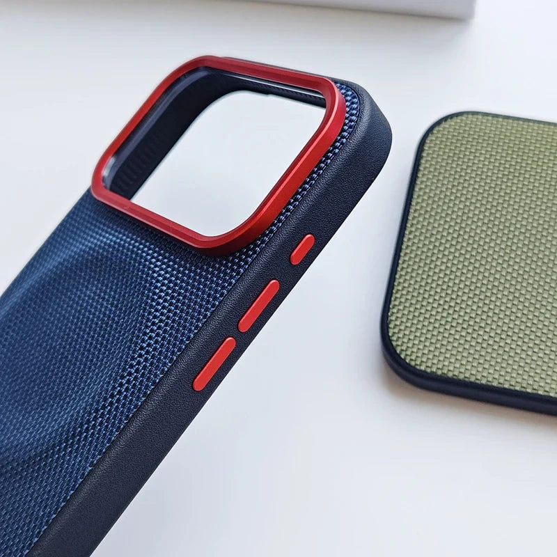 Premium Elegant Magnetic Soft TPU + Nylon Woven Leather Back Case for iPhone 17 Pro Max 17 Air