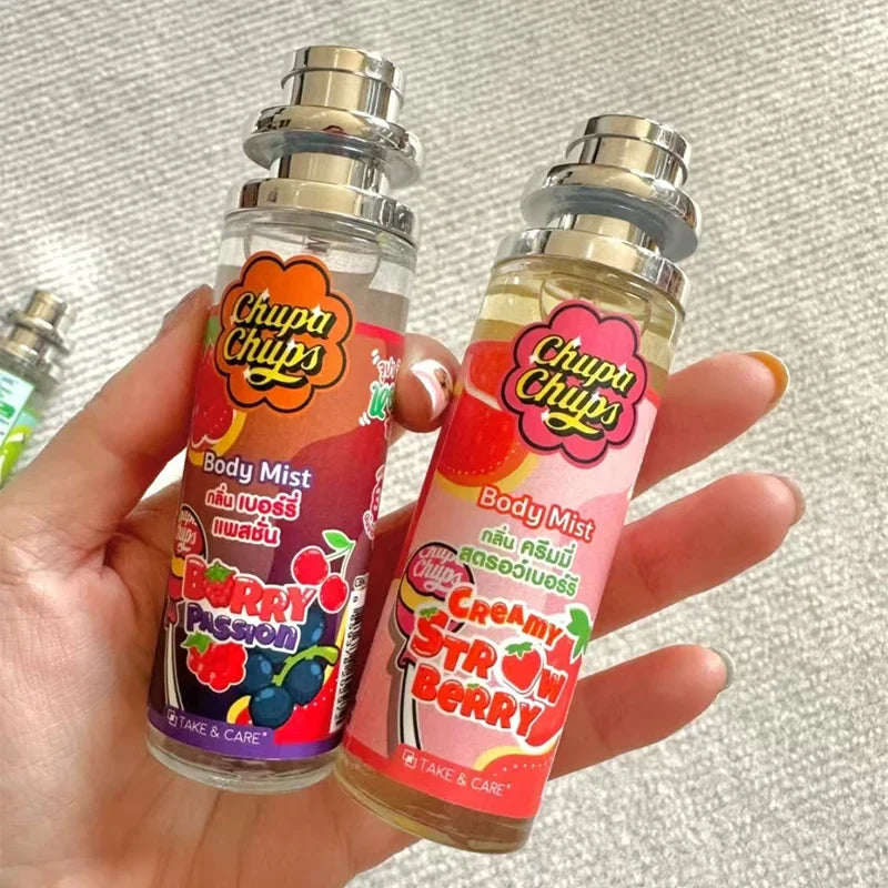 Chupa Chups Body Mist 100ml Refreshing Fruity Fragrance Long-lasting Sweet Scent Melon Apple Grape Berry Flavors Women Perfume
