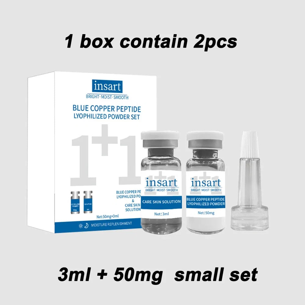 Blue Copper Peptide Lyophilized Powder Set Moisturzing Whitening Face Serum Anti Wrinkle Smooth Tender SkinCare Brighten Essence