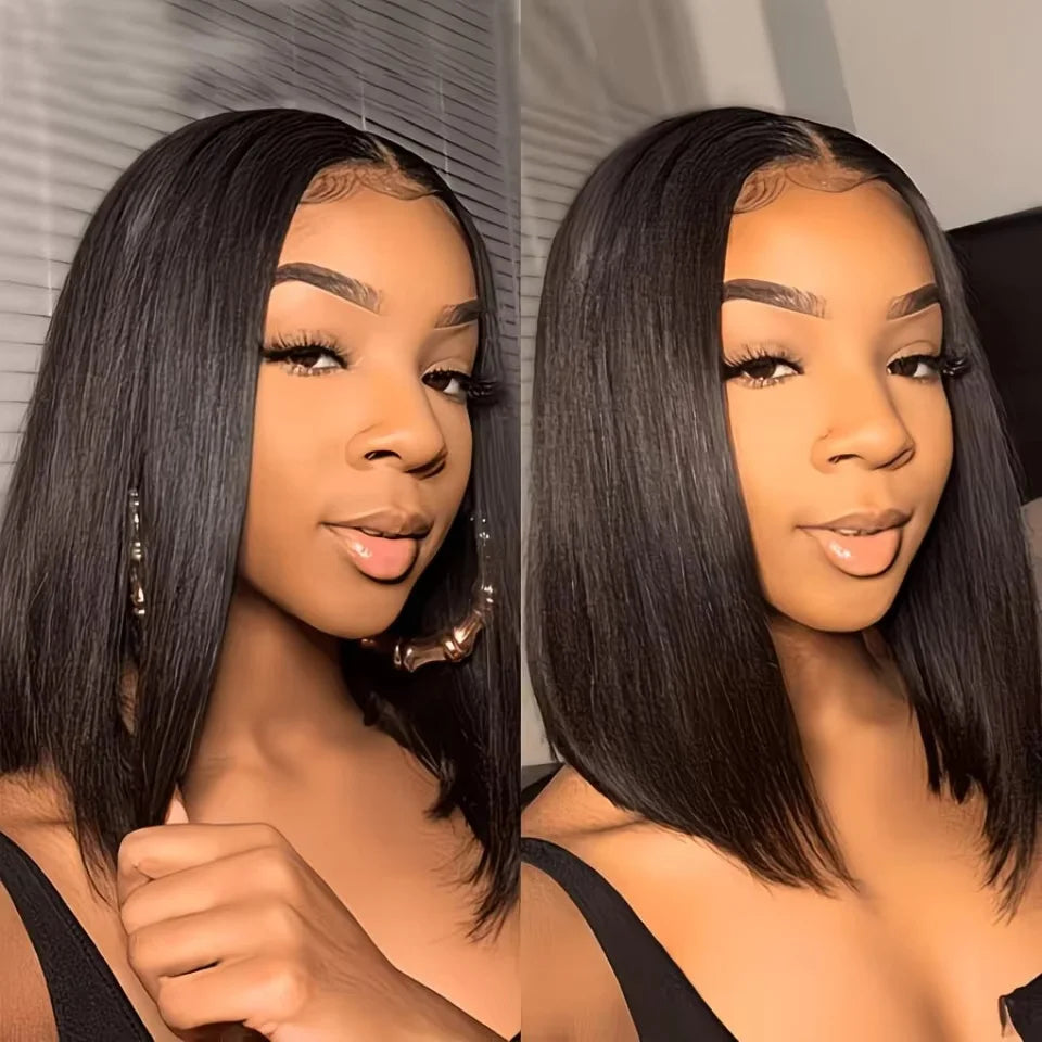 5x5 HD Lace Bob Wig Human Hair 180% 200% Density Straight 5x5 Bob Lace Frontal Wigs Human Hair Short Straight Lace Closure Bob Wigs for Women
