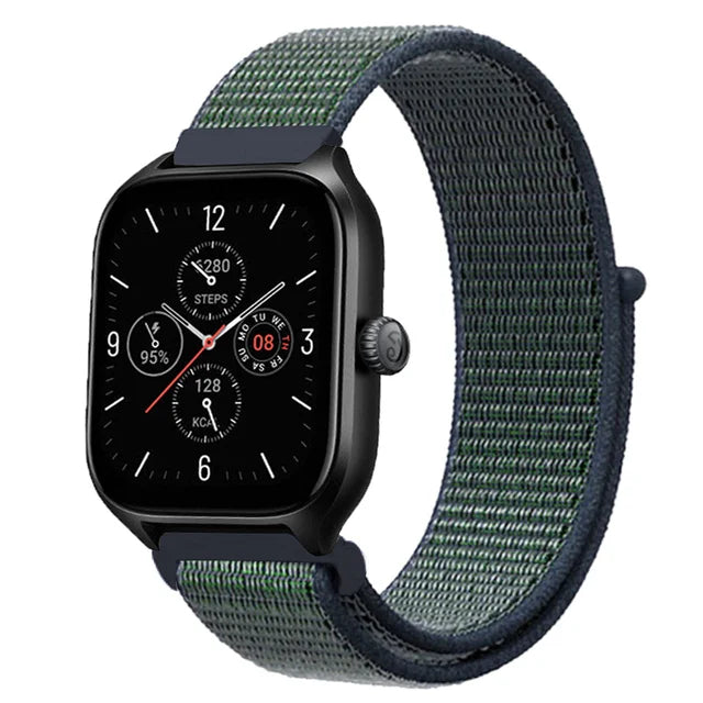 20mm 22mm Nylon Loop Strap for Amazfit GTR 42 47mm/GTR2/2e/3/3 Pro/4/GTS/GTS2/mini/3/4 Bracelet for Amazfit Bip-U-S/Stratos 2 2S