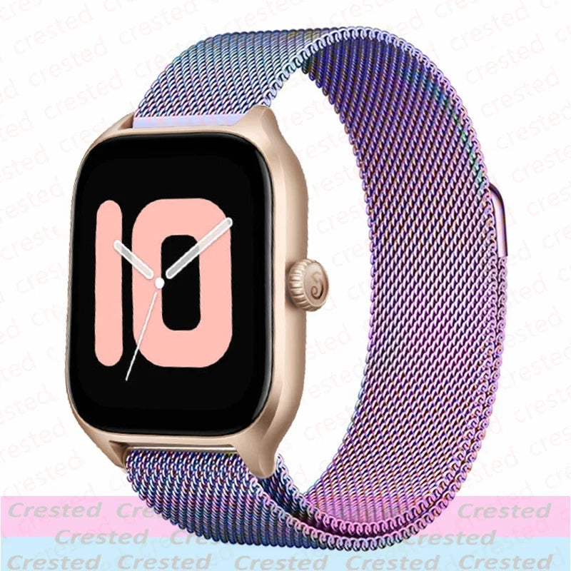 20mm/22mm Milanese band For Amazfit GTS/2/2e/3/4/GTS2 Mini/GTR 42mm/47mm/GTR2/3/4/Pro stratos Metal Bracelet Amazfit bip strap