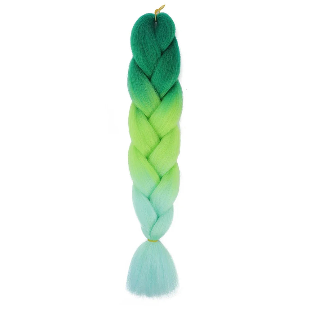 AZQUEEN 24 Inch Jumbo Braids Extensions Synthetic Braiding Hair Afro Ombre Color kanekalon Hair for Children Braid
