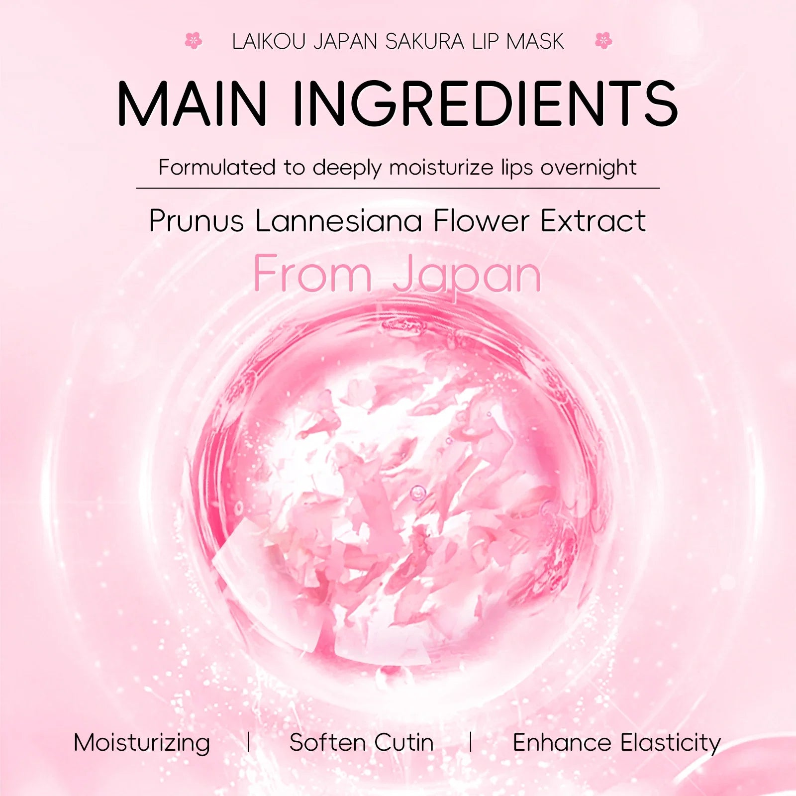 LAIKOU Sakura Lip Mask - Overnight Hydrating Lip Balm for Plump Lip Lines Beauty Care