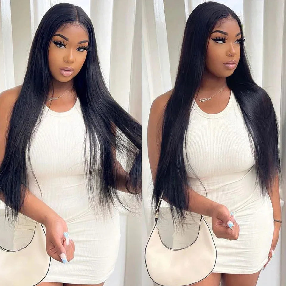 Clip in Hair Extensions Straight Real Human Hair Brazilian Virgin Remy Human Hair Extensions 8pcs with 20 Clips Double Weft for Women Invisible Straight Seamless Clip Ins Hair Extensions Jet Black Natural Soft Silk Straight H