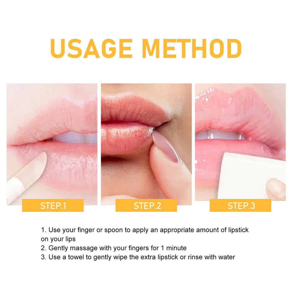 EELHOE Honey Lip Scrub Exfoliator for Dry Chapped Lips Nourishing Moisturizing Dead Skin Removal Plumping Line Care Treatment
