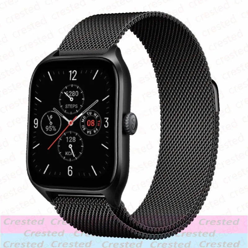 20mm/22mm Milanese band For Amazfit GTS/2/2e/3/4/GTS2 Mini/GTR 42mm/47mm/GTR2/3/4/Pro stratos Metal Bracelet Amazfit bip strap