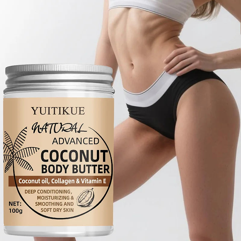 Advanced Coconut Body Butter 100g - Creamy Texture for Easy Absorption, Deeply Moisturizes & Smooths Dry Skin