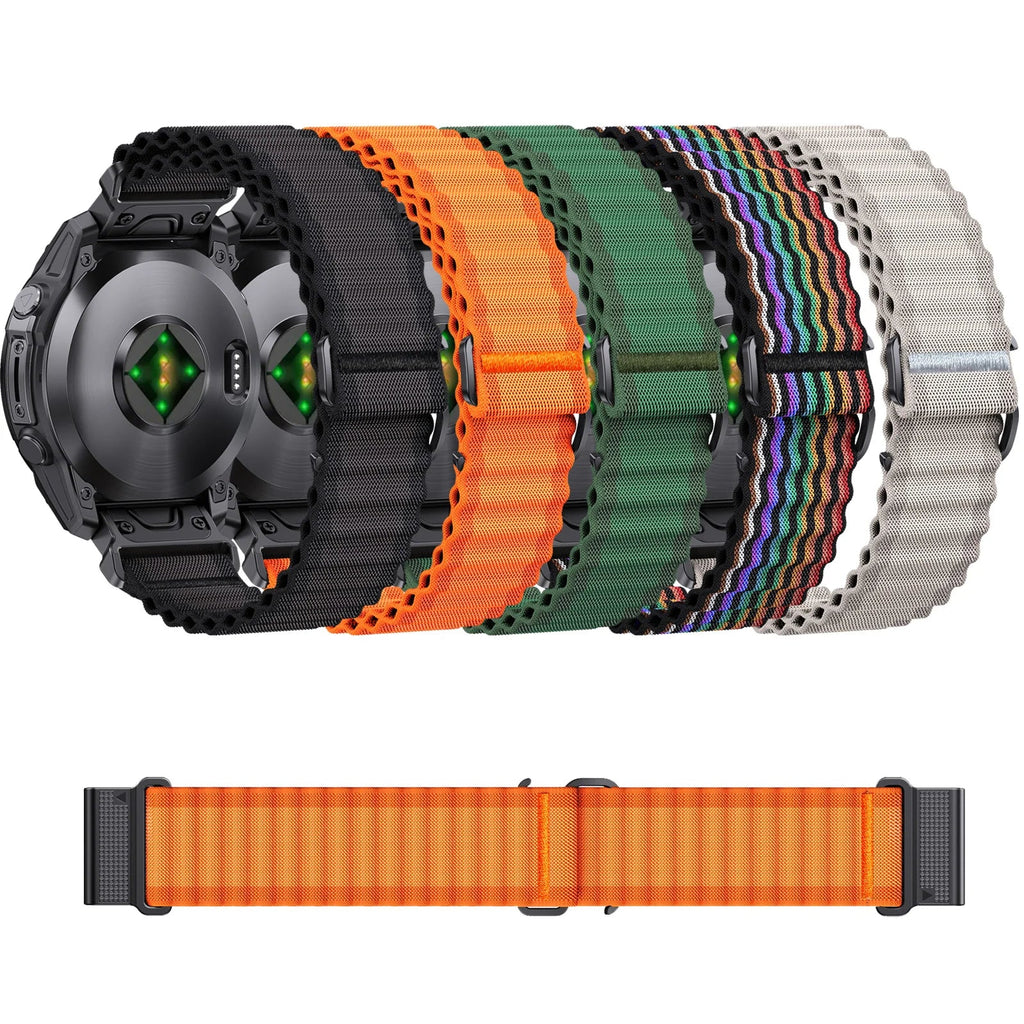 QuickFit 26mm 22mm Two Tone Nylon Strap For Garmin Fenix E 8 7X 7 6 6X/Epix Pro Gen 2 51mm 47mm/Tactix Watch Band Accessories