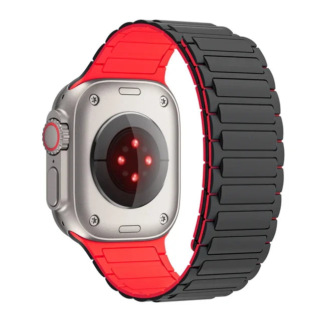 Magnetic sports band for Apple Watch Ultra 2 49mm 45mm 44 42mm 38 40 41mm silicone strap for iWatch series 9 8 7 6 5 4 se 3 loop
