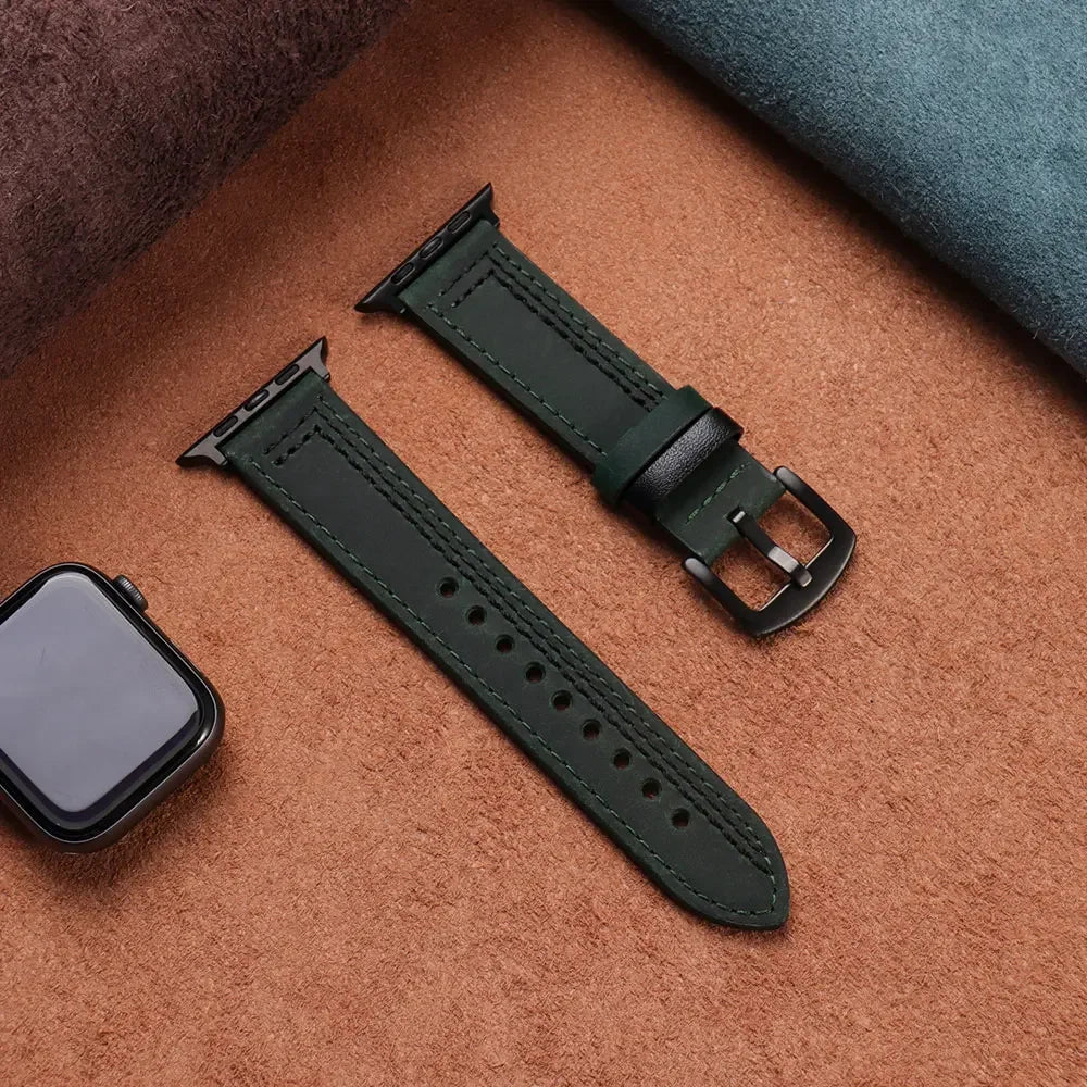 Leather loop strap For Apple watch band 45mm Ultra 49mm 41mm 42mm 38mm 41 44 45 mm bracelet iWatch series 9 8 7 3 4 5 6 se 40mm
