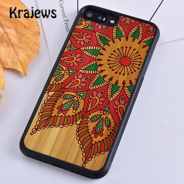 Krajews Natural Bamboo Wood Soft Phone Case Cover For iPhone 16 15 SE2020 14 6 7 8 plus 11 12 13 pro max Plus coque Fundas