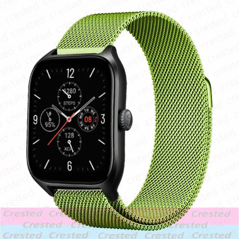 20mm/22mm Milanese band For Amazfit GTS/2/2e/3/4/GTS2 Mini/GTR 42mm/47mm/GTR2/3/4/Pro stratos Metal Bracelet Amazfit bip strap