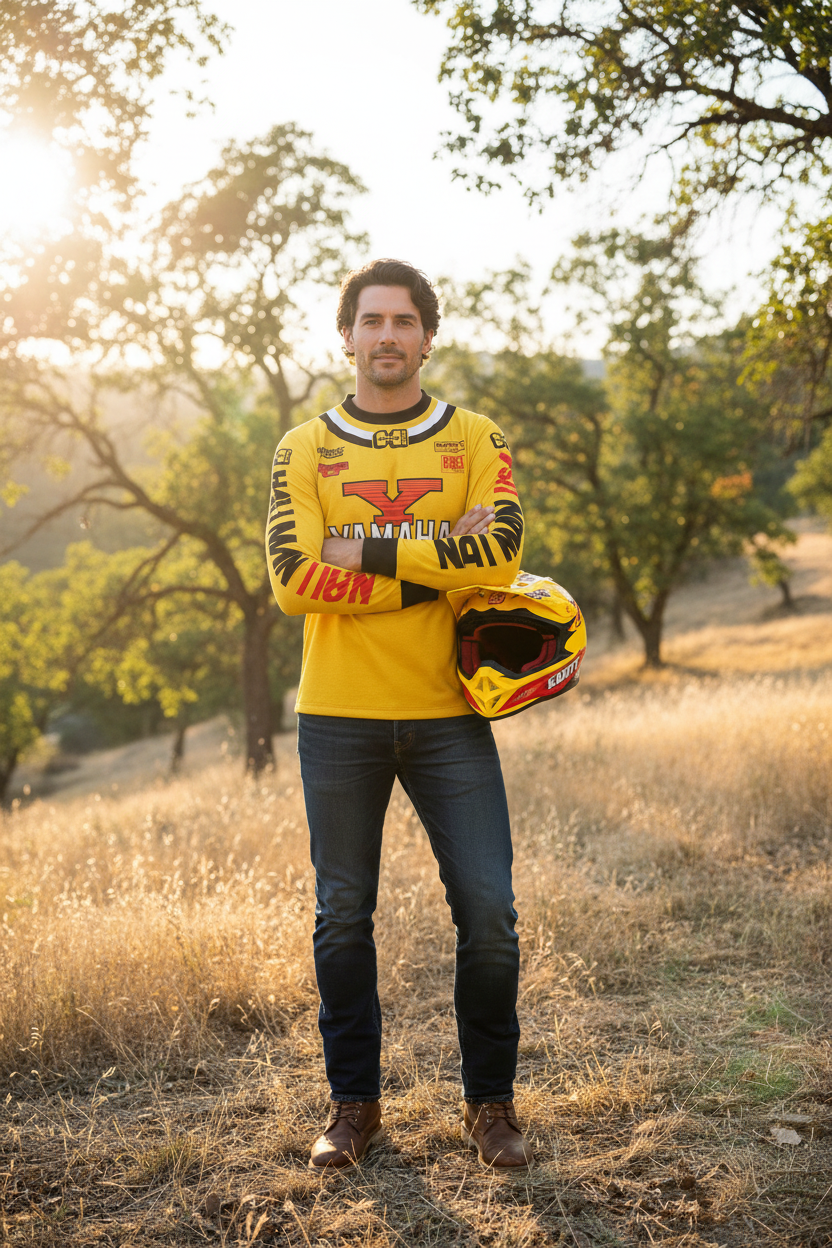 Yamaha Motocross Long-Sleeved Jersey: Oversized, breathable, quick-dry, suitable for men and women.
