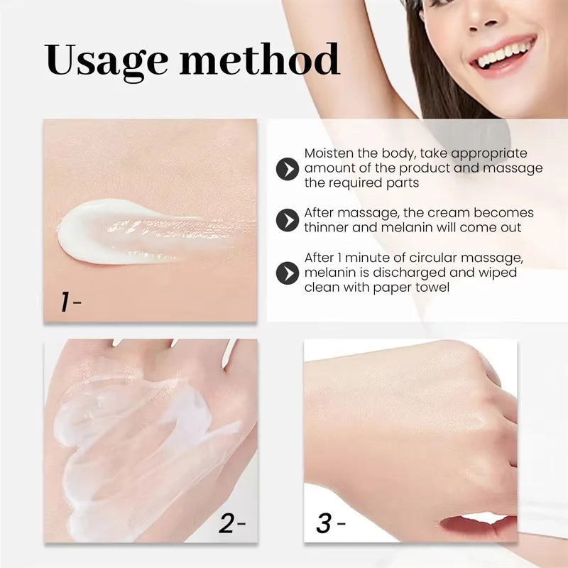 Whitening Cream Private Parts Underarm Bleaching Serum Whiten Butt Knee Brighten Inner Thigh Intimate Parts Dark Remove Melanin