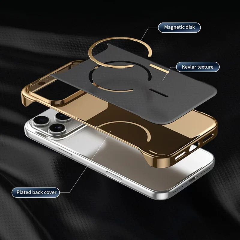 Kevlar Edge Wireless Charging Case for iPhone 17 Pro Max 13 14 15 16