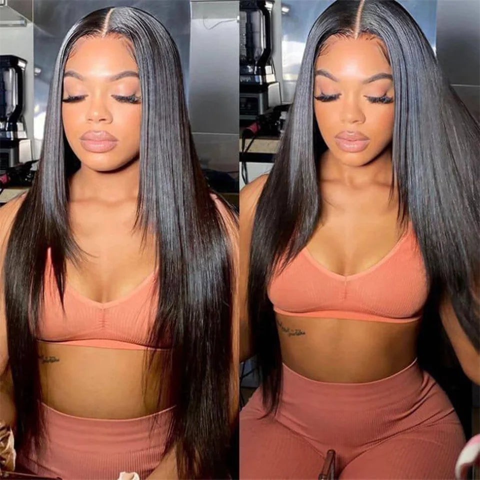 Clip in Hair Extensions Straight Real Human Hair Brazilian Virgin Remy Human Hair Extensions 8pcs with 20 Clips Double Weft for Women Invisible Straight Seamless Clip Ins Hair Extensions Jet Black Natural Soft Silk Straight H