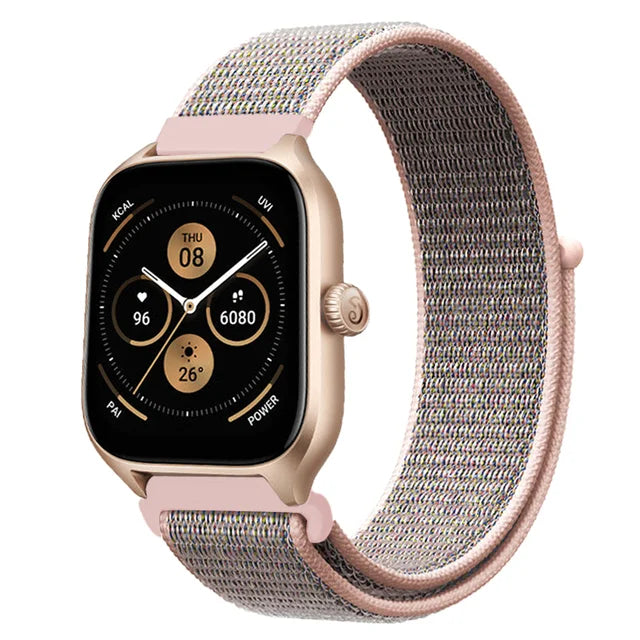 20mm 22mm Nylon Loop Strap for Amazfit GTR 42 47mm/GTR2/2e/3/3 Pro/4/GTS/GTS2/mini/3/4 Bracelet for Amazfit Bip-U-S/Stratos 2 2S