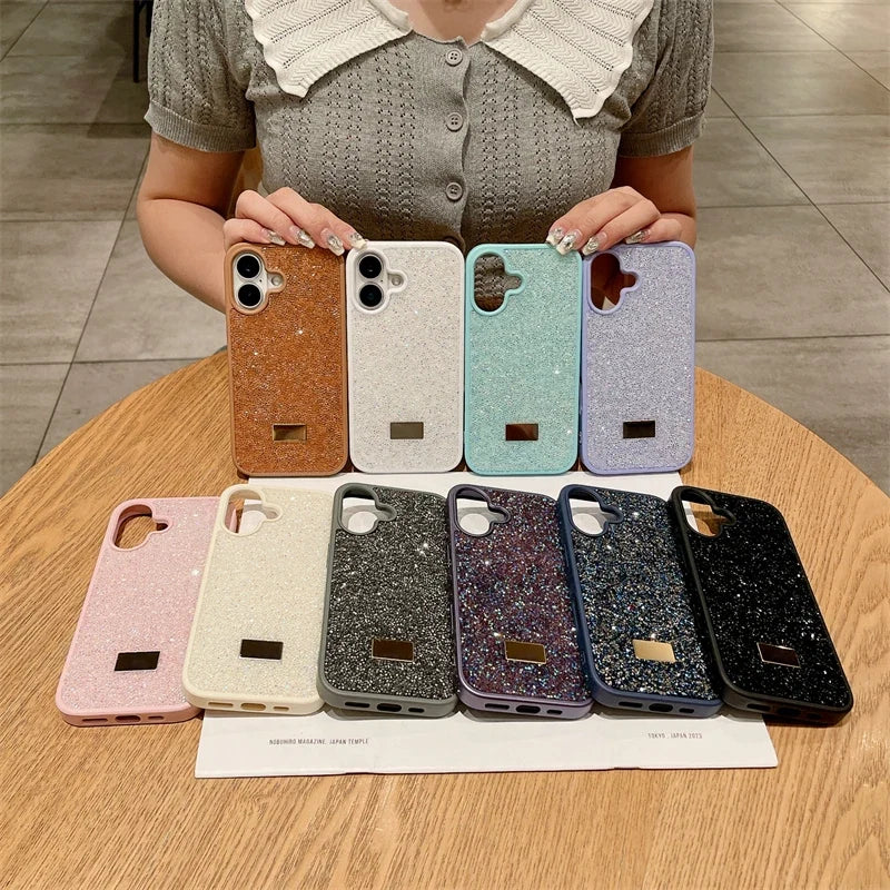 Luxury Shiny Diamond Phone Case For iPhone 16 15 14 Pro Max Plus 16SE 13 12 11 Fashion Star Diamond Soft Rubber Protective Cover