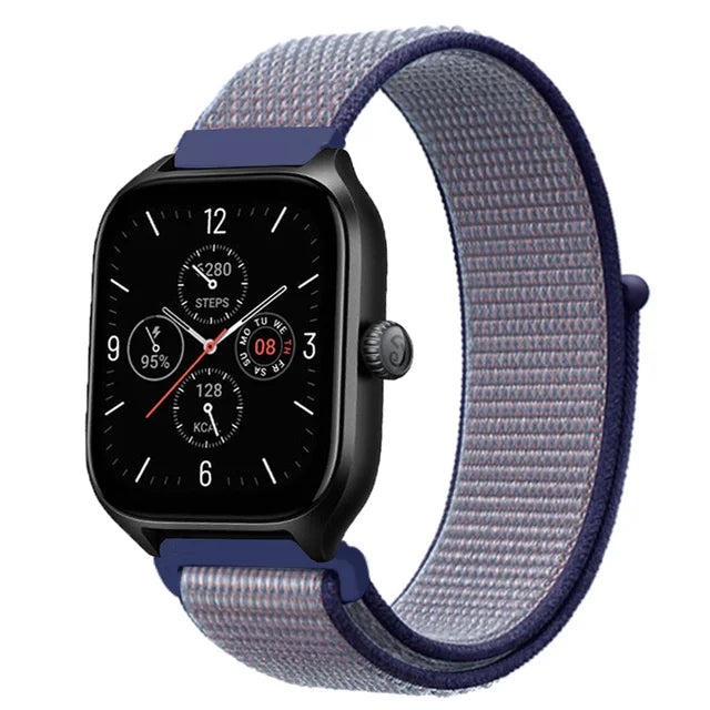 20mm 22mm Nylon Loop Band For Amazfit GTS 4/3/3pro/2e/GTS 2 Mini/GTR 4 47mm/GTR 2/Stratos 2 3 Strap For Amazfit Bip 3 Pro Correa