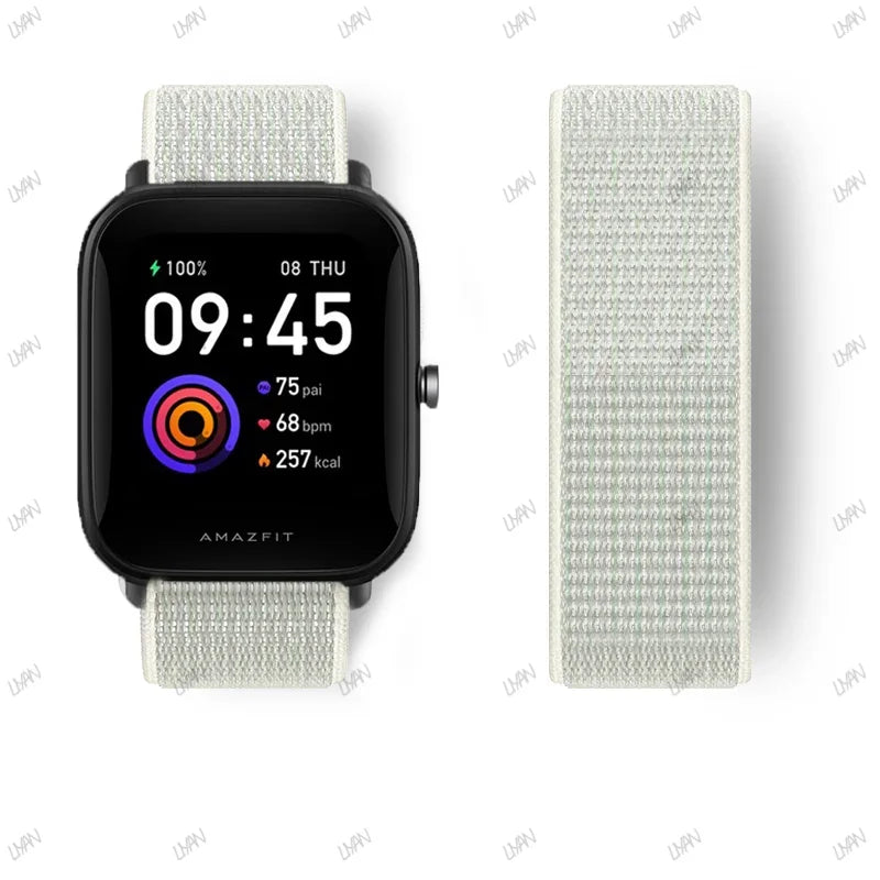 20mm/22mm watch band For Amazfit GTR/GTS 4-3-2-2e/GTR 42mm-47mm/bip-U-S-lite Nylon Loop strap sport correa amazfit gts 4-2 mini