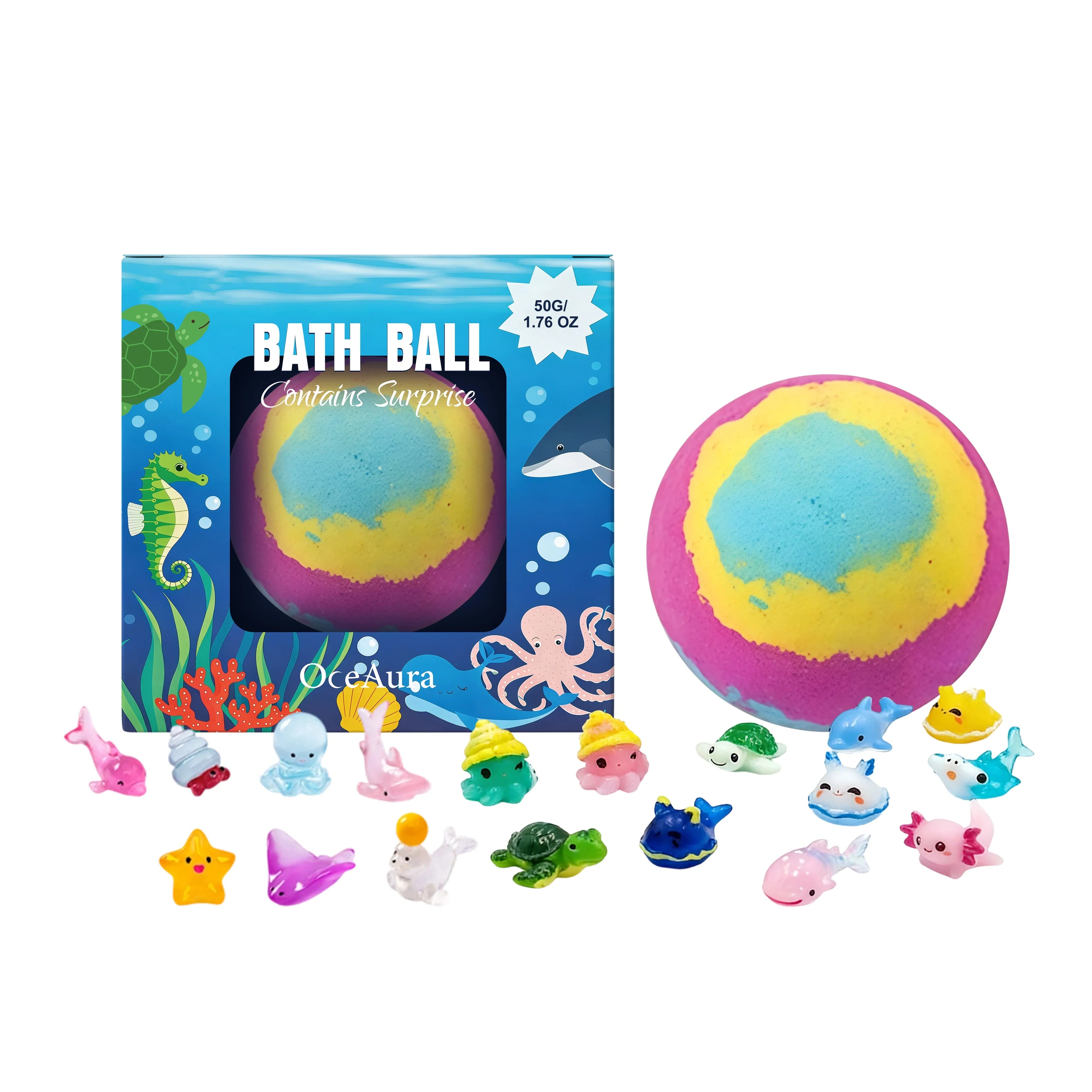 12pcs Bath Bombs Set with Surprise Toys Inside Natural Organic Bubble Bath Fizzies Balls Gift for Holiday Gift Set
