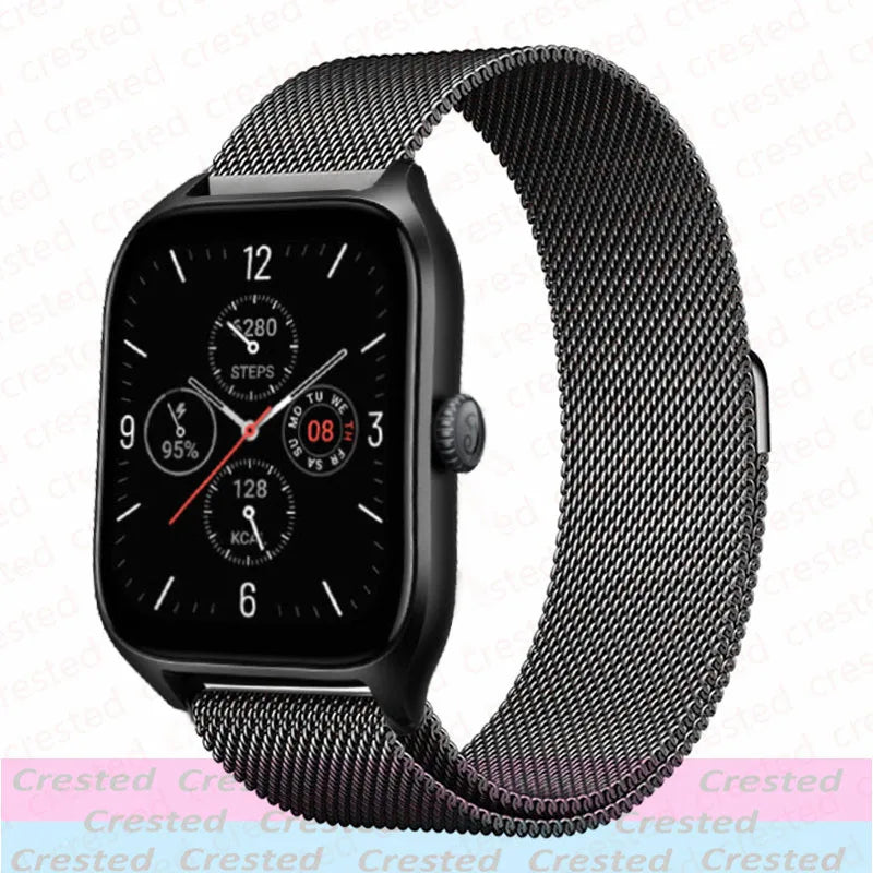 20mm/22mm Milanese band For Amazfit GTS/2/2e/3/4/GTS2 Mini/GTR 42mm/47mm/GTR2/3/4/Pro stratos Metal Bracelet Amazfit bip strap