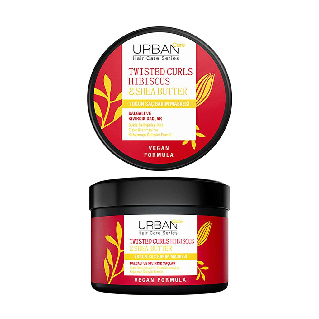 Urban Care Hibiscus & Shea Butter Hair Care Mask for Curly & Wavy Hair - Vegan, Paraben-Free, Nourishing & Moisturizing