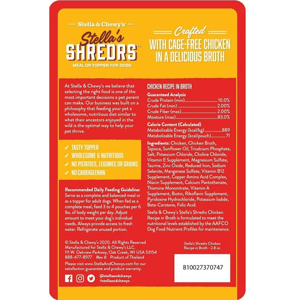 Stella & Chewy’s Shredrs Chicken Dog Food (2.8oz)