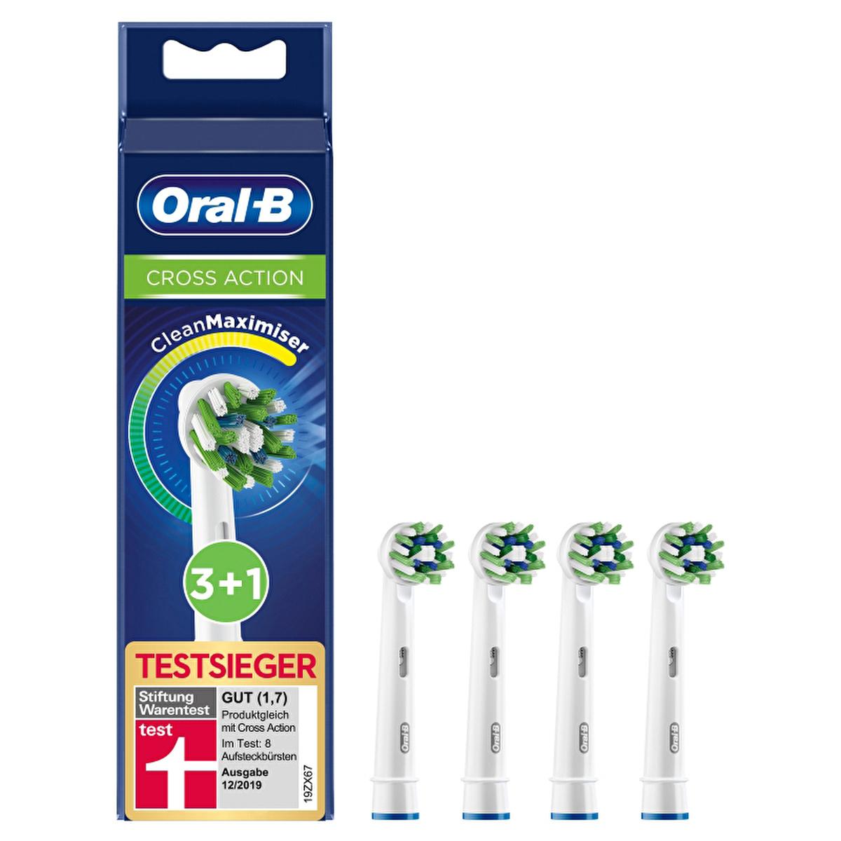 Oral-B CrossAction Clean Maximizer Electric Toothbrush Replacement Heads (4-Pack) - Superior Plaque Removal, Compatible with Most Oral-B Handles