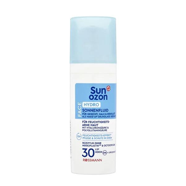 Sunozon Moisturizing Face Cream with SPF 30 - Hyaluronic Acid & Polyglutamic Acid, Vegan, 1.69 fl oz