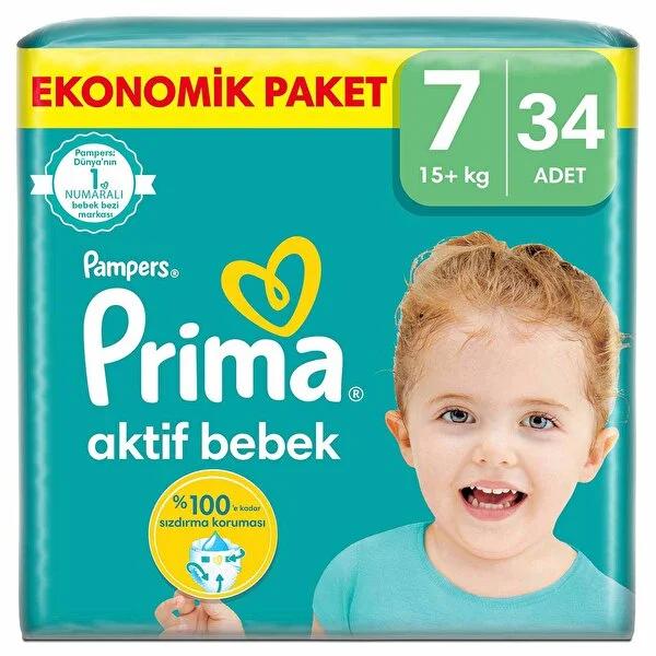 Prima Baby Diapers Large Size - 12 Hour Dryness, Comfortable & Soft Disposable Diapers for Babies - Prima Aktif Bebek Bezi