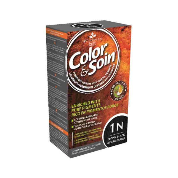 Color&Soin Ebony Black Hair Dye - Ammonia-Free, Paraben-Free, Botanical Hair Color
