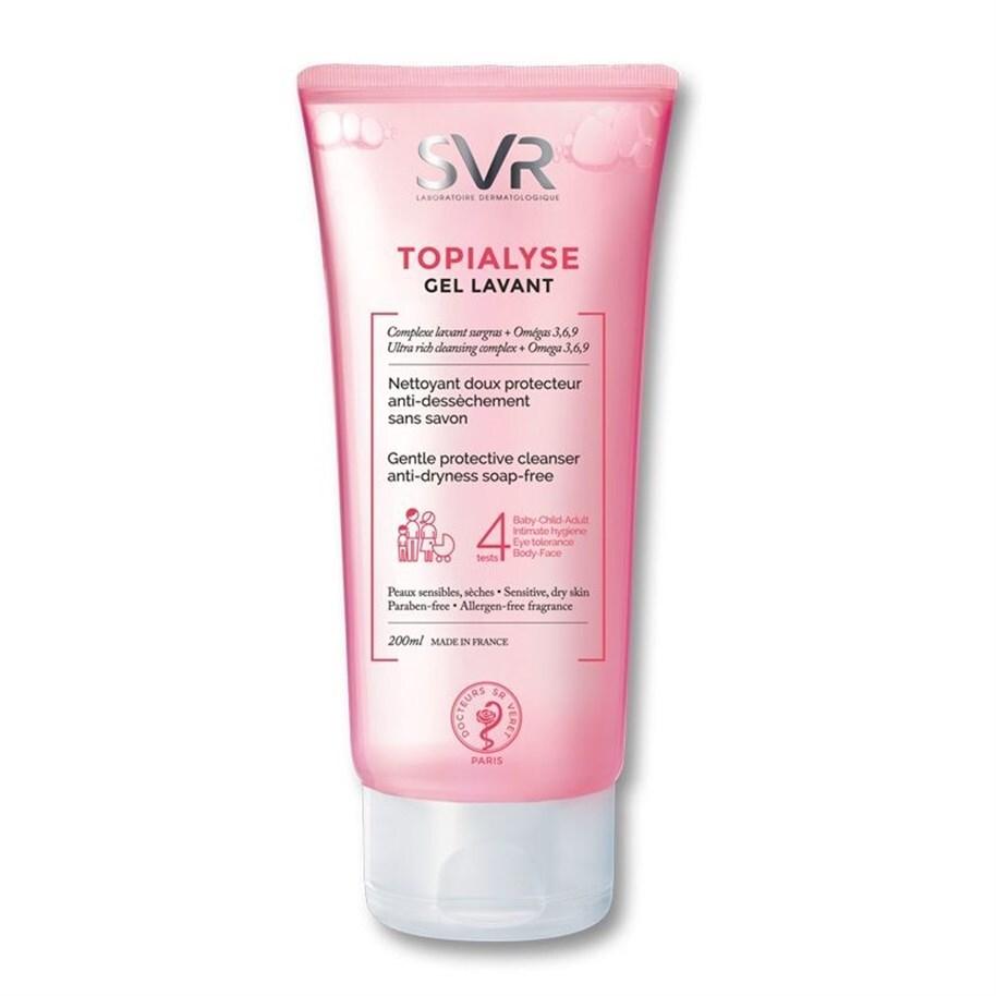 SVR Topialyse Gentle Cleansing Gel for Sensitive Skin - 200ml, Moisturizing, Suitable for Babies, Children, and Adults