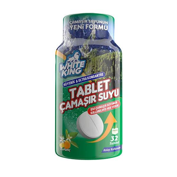White King Laundry Bleach Tablets - Concentrated Cleaning Power, Stain Remover & Disinfectant - 32 Tablets