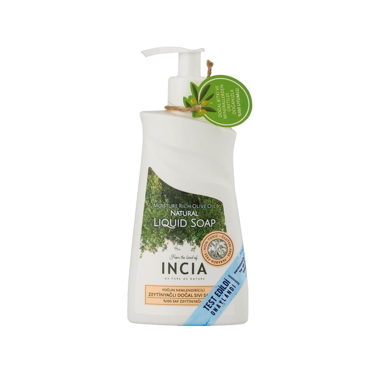 INCIA Natural Olive Oil Liquid Soap for Dry Skin - Moisturizing & Nourishing Soap, 8.45 fl oz