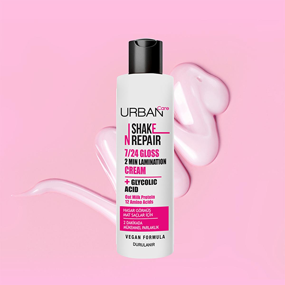 Urban Care Shake N Repair: Gloss Lamination Hair Treatment for Damaged Hair | Vegan, Shine Enhancing with Amino Acids & Oat Milk Protein