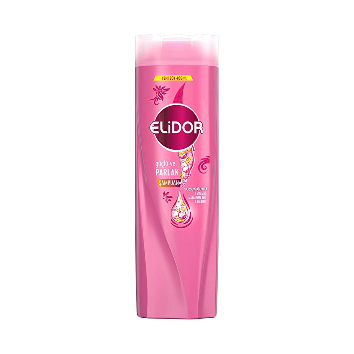 Elidor Superblend Strengthening & Shiny Hair Shampoo - 13.53 fl oz - Collagen, E Vitamin, Macadamia Oil