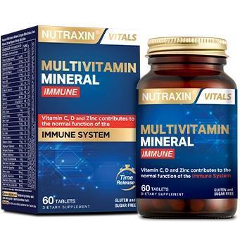 Nutraxin Multivitamin Mineral Immune Support Supplement - 60 Tablets | Boosts Immune System & Energy