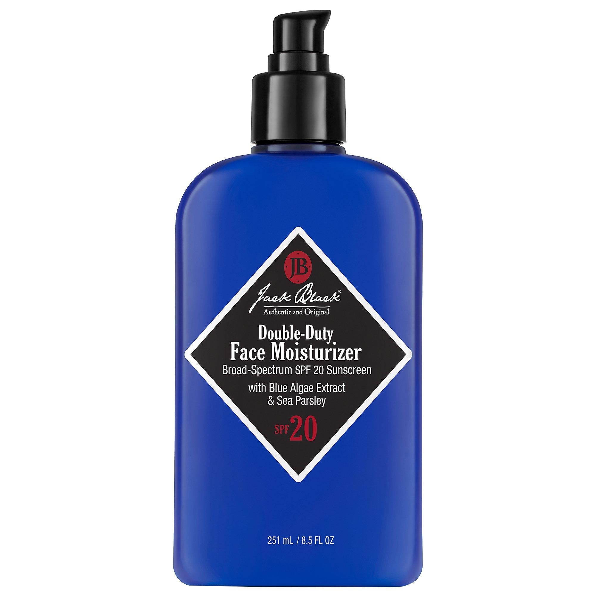 Black Monster Double-Duty Facial Moisturizer SPF 20: Lightweight Sunscreen & Anti-Aging Face Cream with Blue Algae & Sea Parsley for Daily Hydration