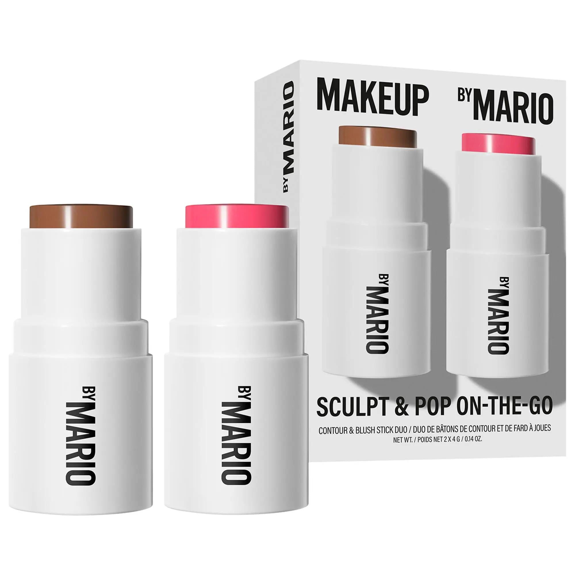 Mario Mini Sculpt & Pop On-The-Go Contour and Blush Makeup Set - Cruelty-Free, Portable Makeup for Natural Looks