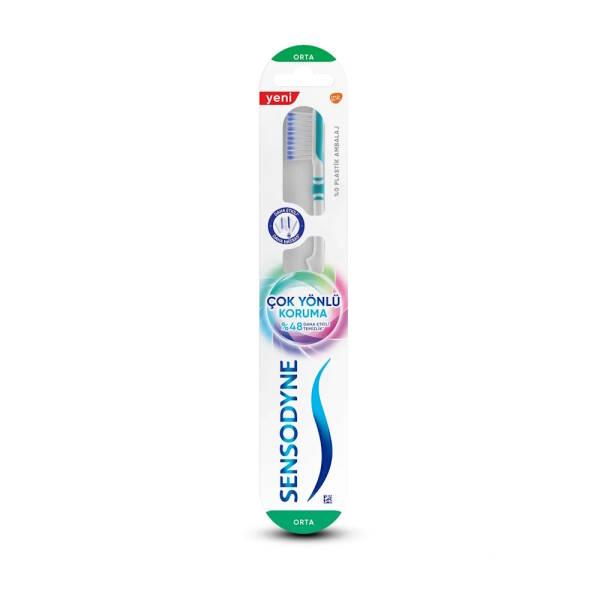 Sensodyne Toothbrush for Sensitive Teeth - Gentle Multi-Directional Brushing, Medium Bristle Hardness
