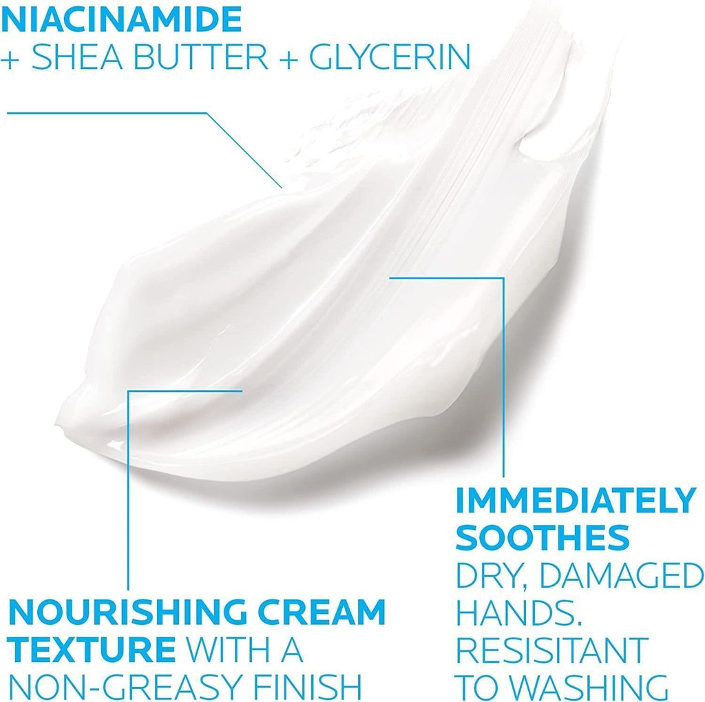 La Roche-Posay Cicaplast Mains: Repairing Hand Cream for Dry, Cracked Hands - Hypoallergenic Moisturizer for Sensitive Skin & Eczema Relief