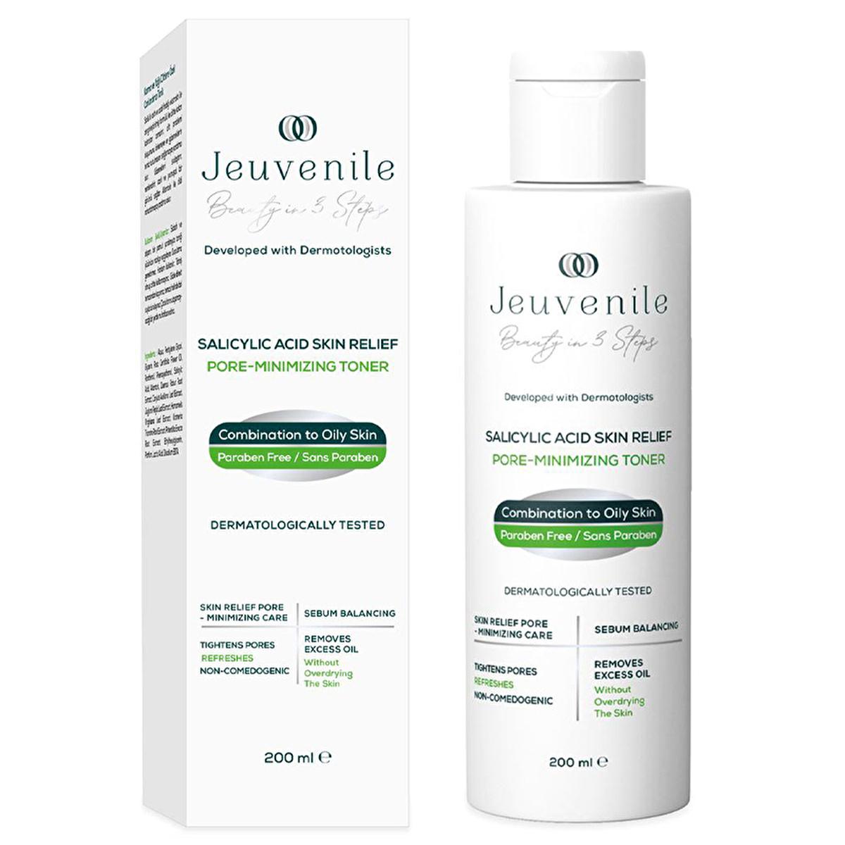 Jeuvenile Karma Toner for Oily Skin & Blackhead Removal - 200ml Pore Tightening, Salicylic Acid, Witch Hazel Extract