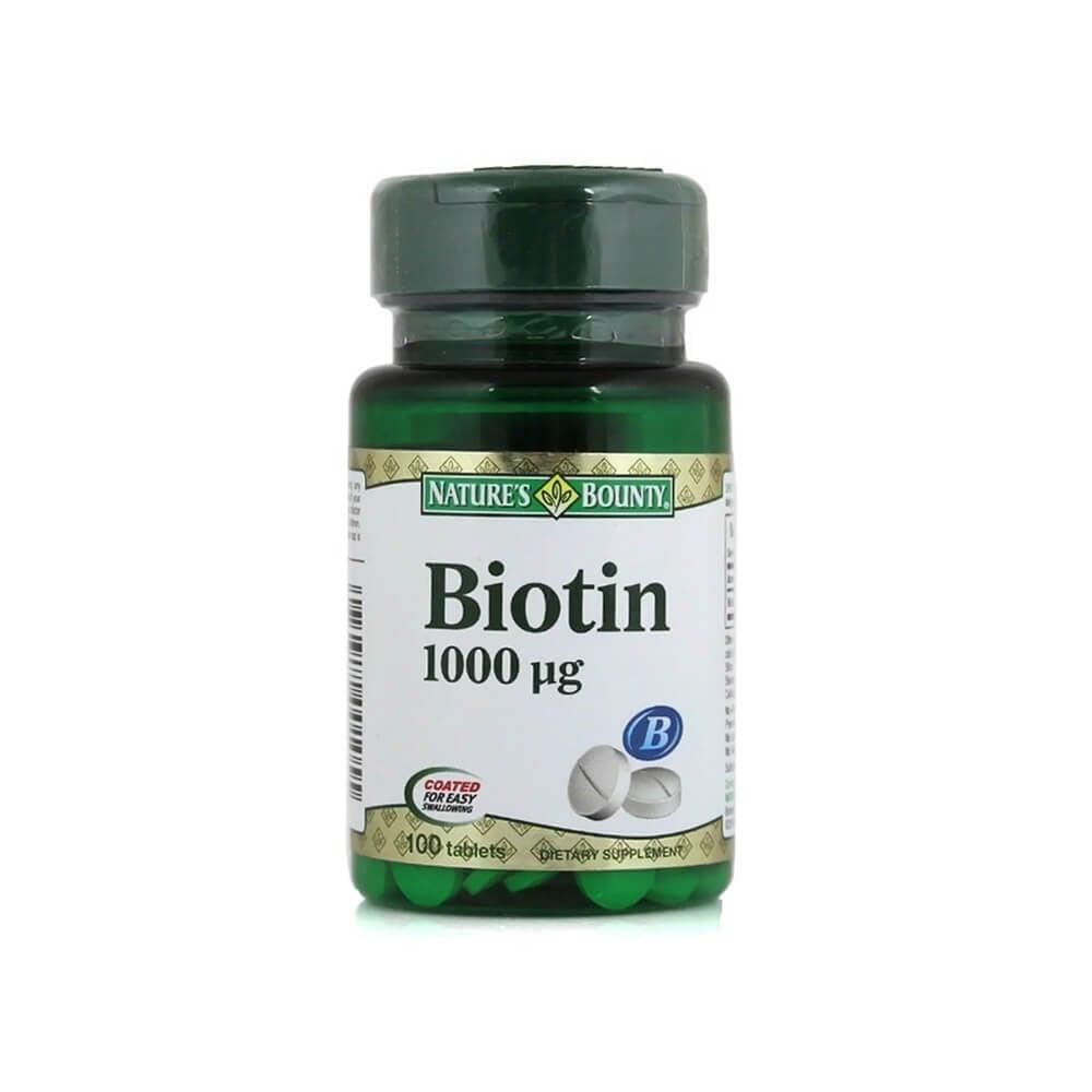 Nature's Bounty Biotin 1000 mcg Supplement - Supports Hair, Skin, and Nail Health - 100 Tablets