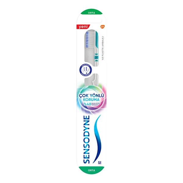 Sensodyne Toothbrush for Sensitive Teeth - Gentle Multi-Directional Brushing, Medium Bristle Hardness