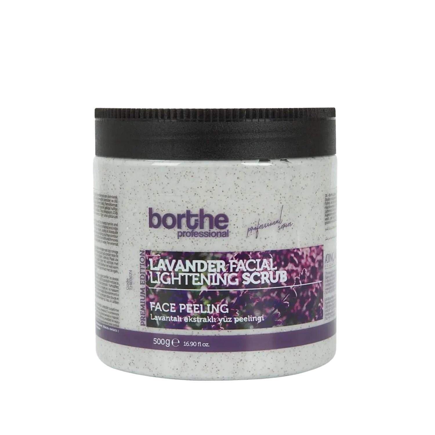 Borthe Professional Lavender Face Scrub - 500g Gentle Exfoliation for Calming Skincare