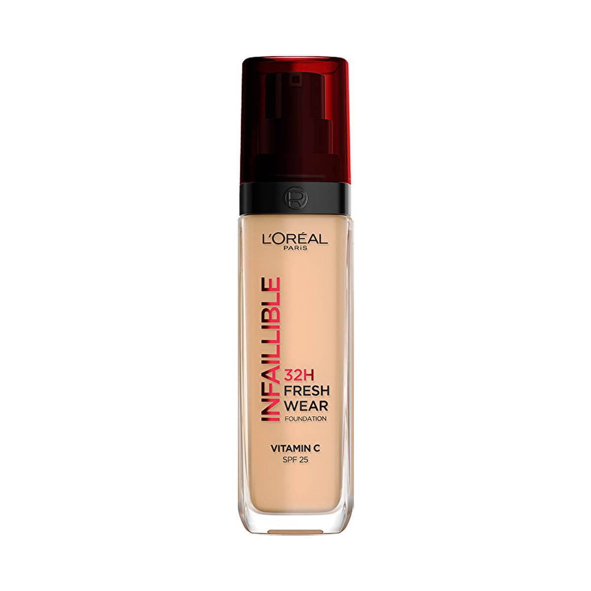 Loreal Paris Infaillible 32H Fresh Wear Vitamin C Foundation - 220 Sand | Long Lasting, High Coverage, Natural Finish, SPF 25